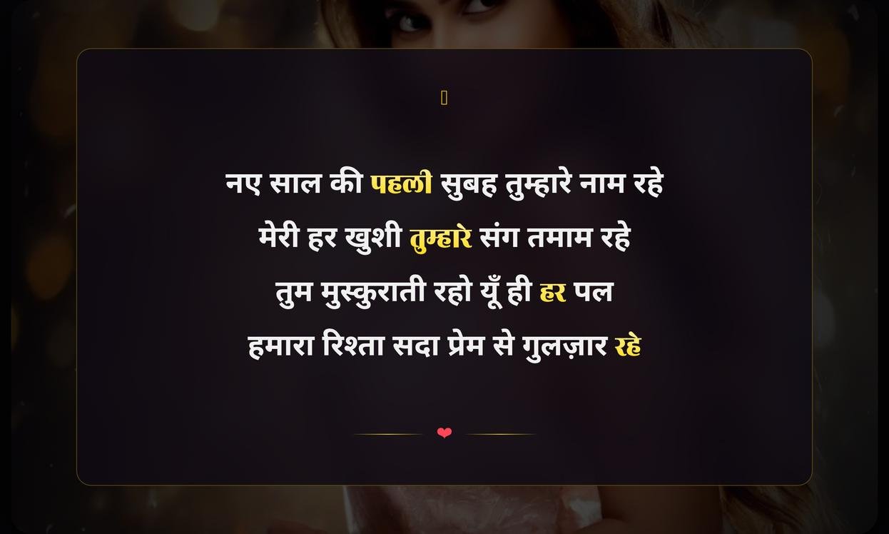 Wife Ke Liye New Year Shayari In Hindi | पत्नी के लिए नववर्ष की शायरी