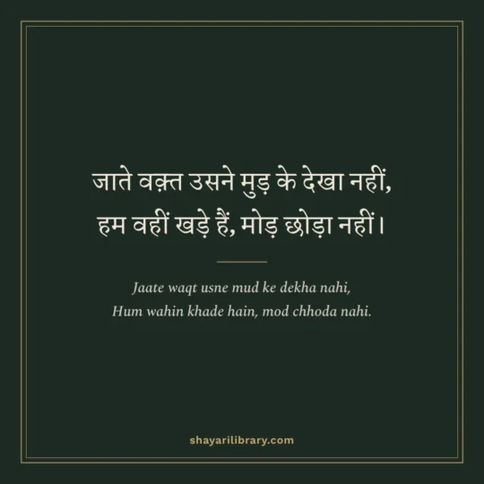Ghazal Shayari photo: Jaate waqt usne mud ke dekha nahi